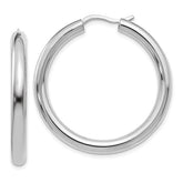 Sterling silver 3.5MM Tube Hoop Earrings